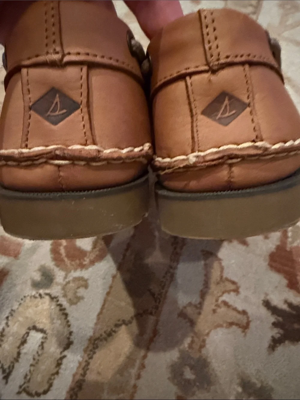 Sperry Men’s Tan Leather Moc Toe Boat Shoes